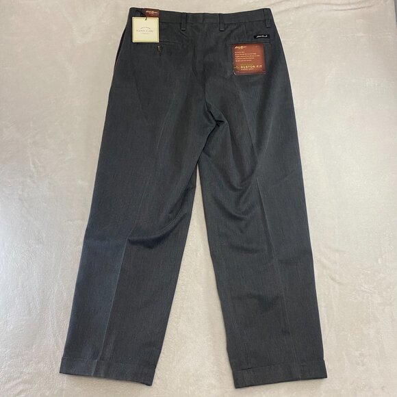NWT EDDIE BAUER Nano Care Dress Casual Pleated Ruston Fit Pants Charcoal 34 x 30 - Picture 4 of 12
